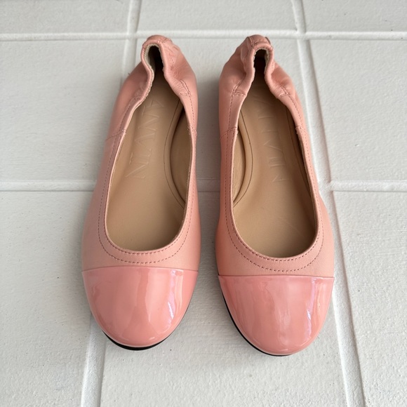 Lanvin Shoes - LANVIN Ballerina Flats Patent Cap Toe Rose Bubblegum Pink Size 35